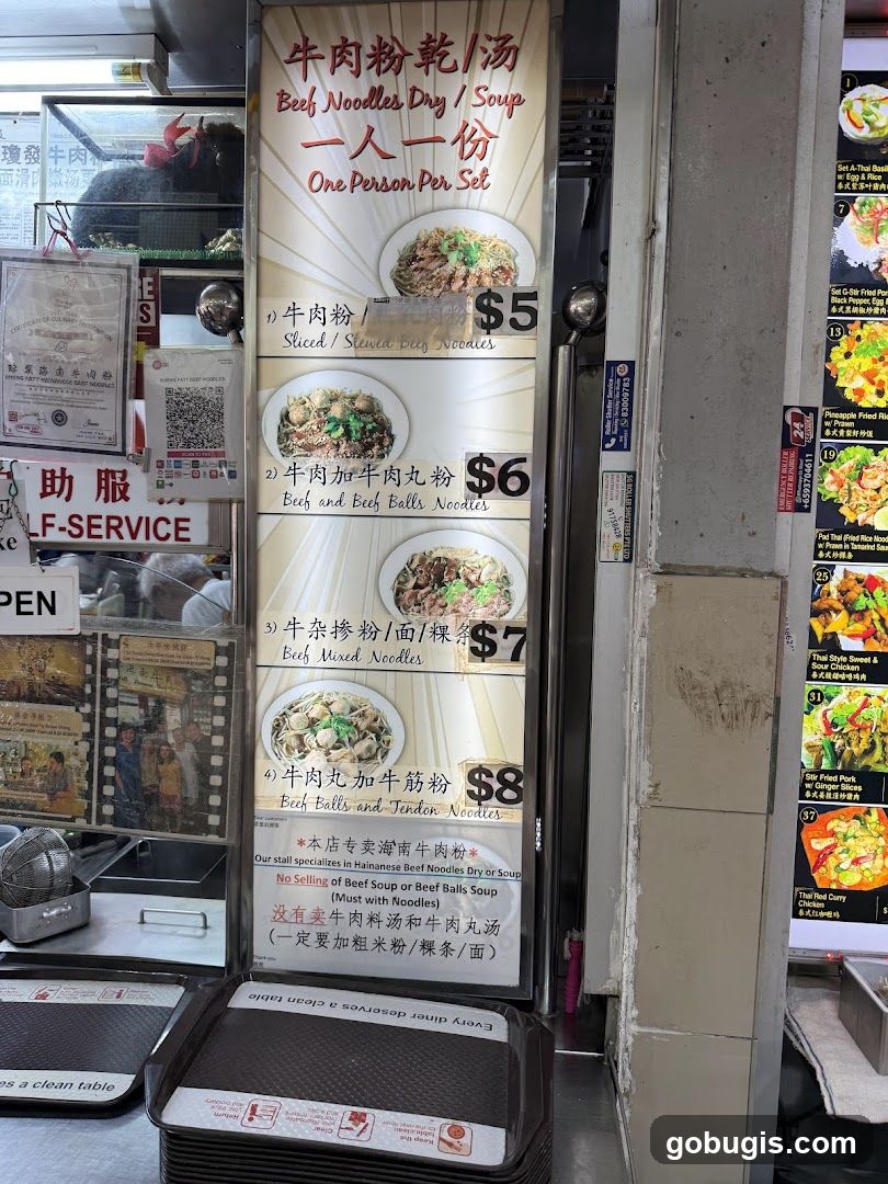Beef Noodles Dry / Soup Menu