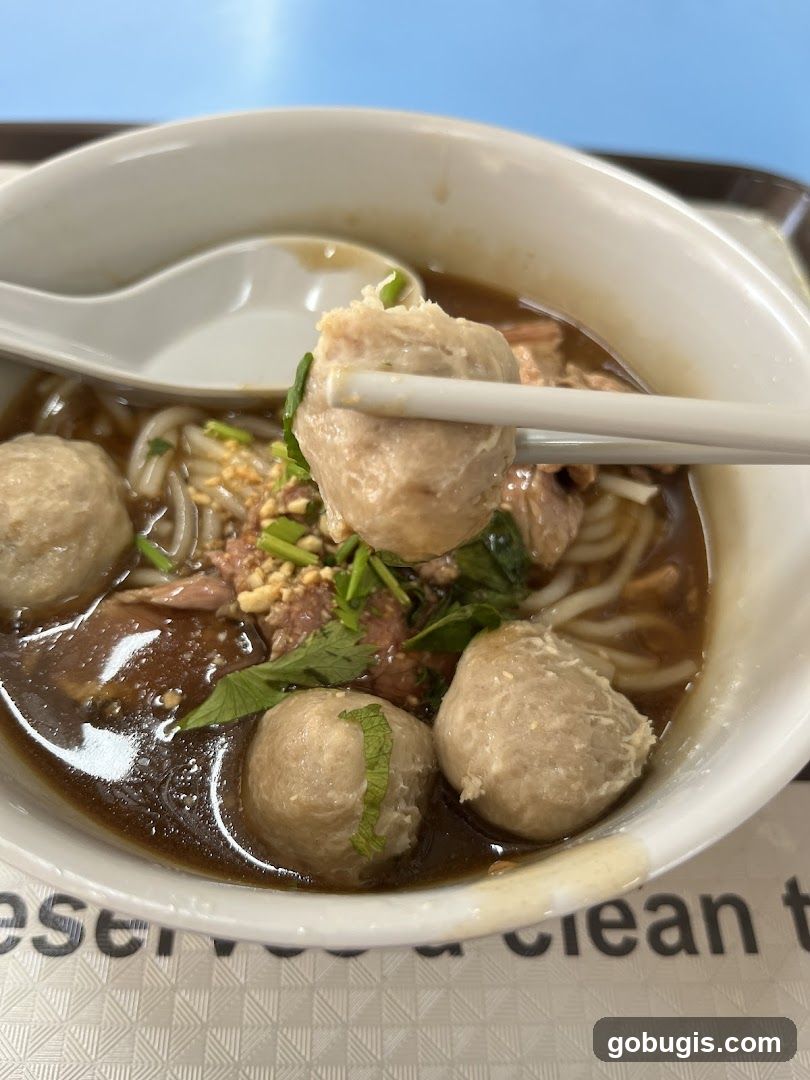 Bowl of Noodles with Meatballs