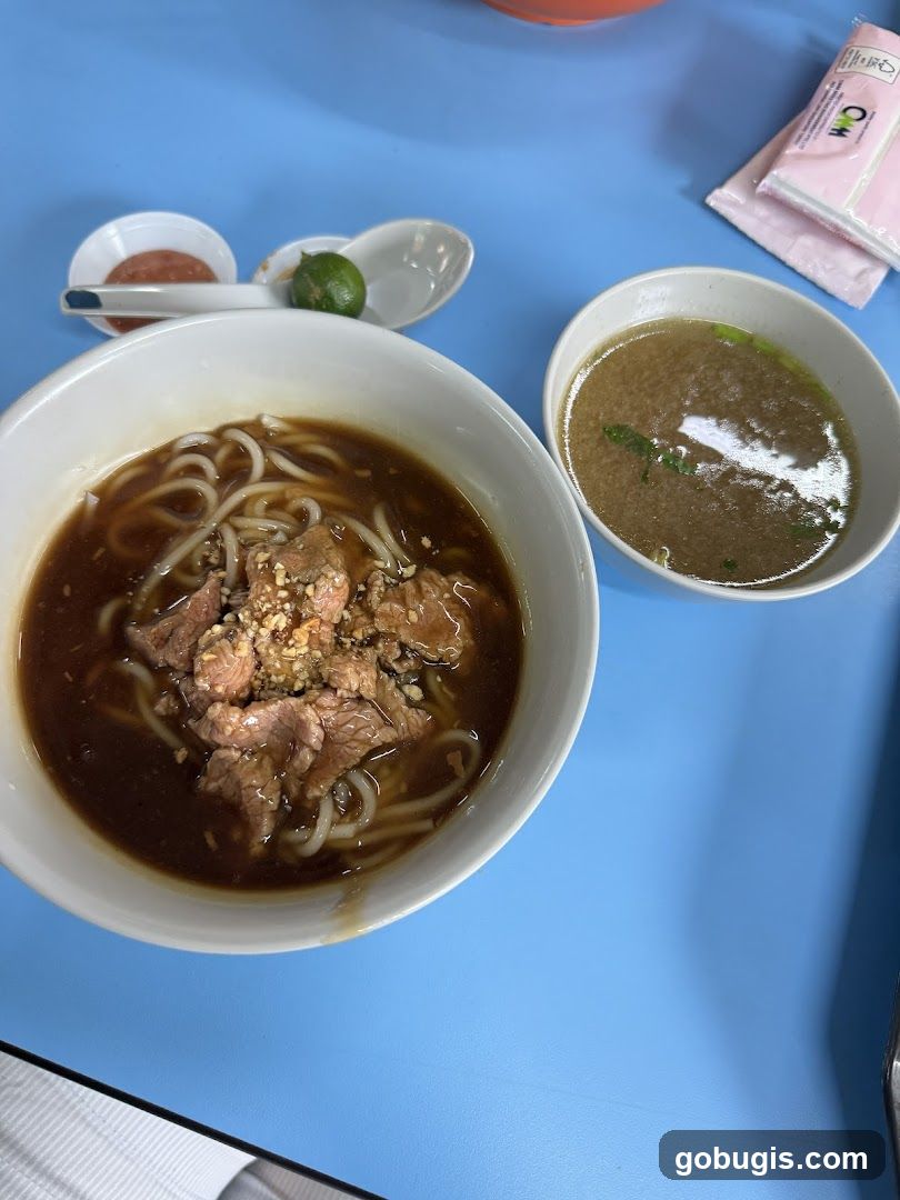 Beef noodle soup with side broth