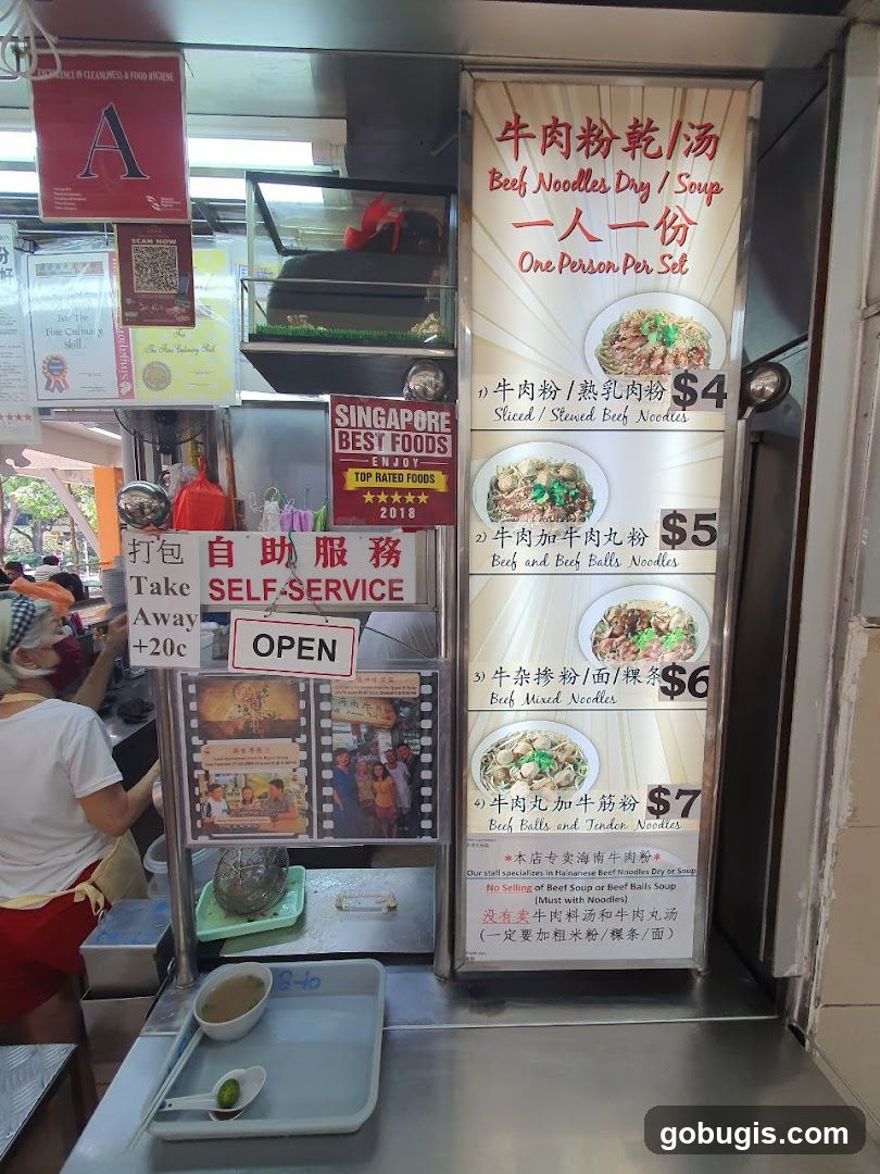 Beef Noodles Dry/Soup Menu
