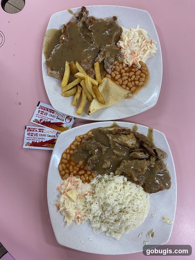 Two plates of western food
