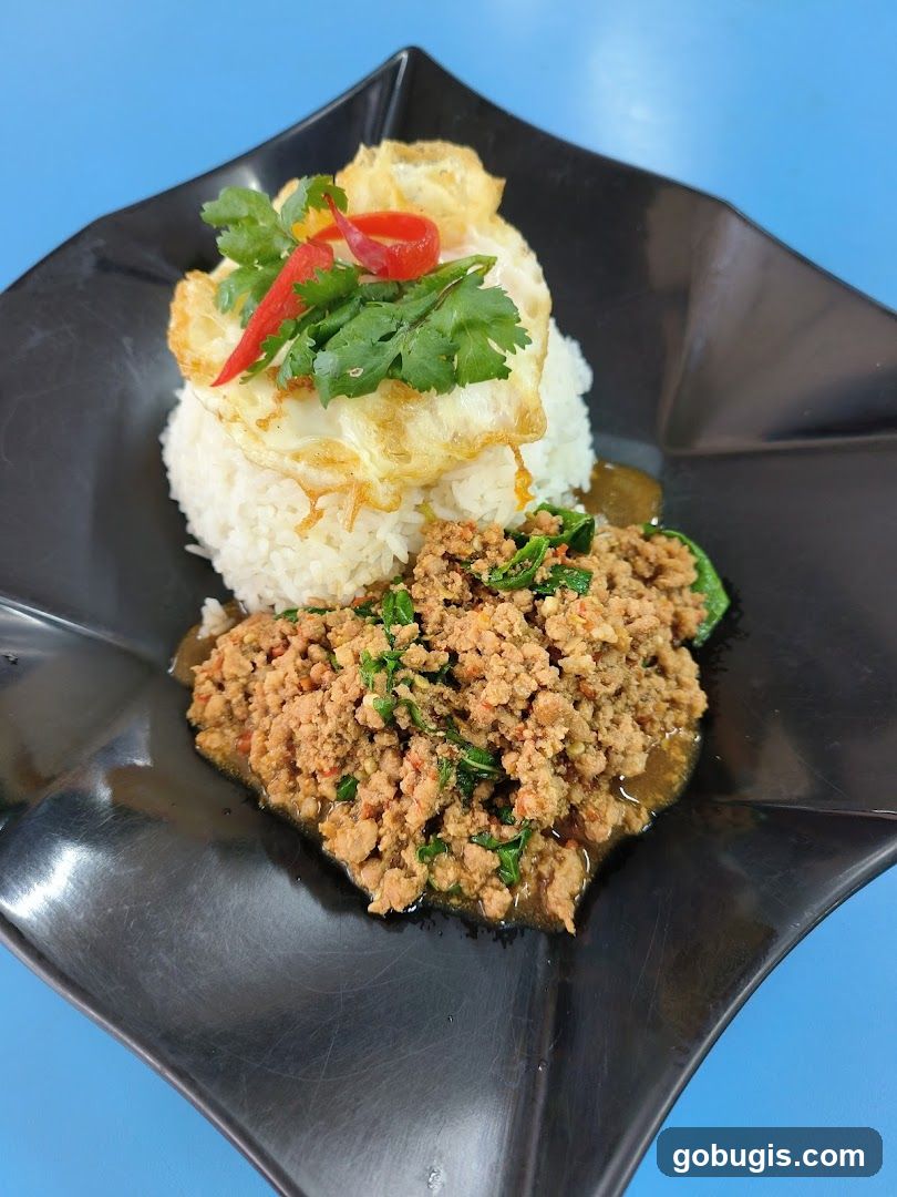 Minced Pork with Basil and Fried Egg