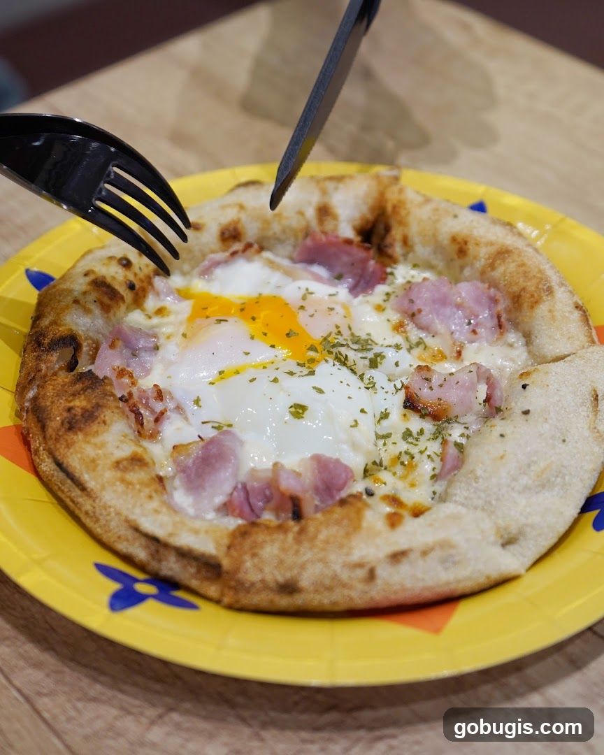 Pizza with Egg and Bacon