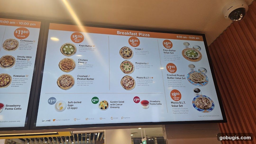 Breakfast Pizza Menu