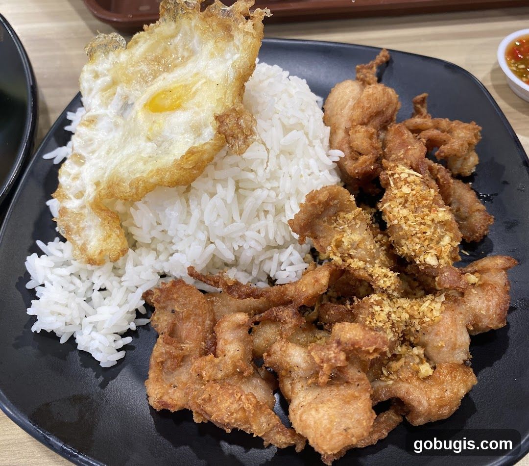 Fried Pork with Garlic and Rice