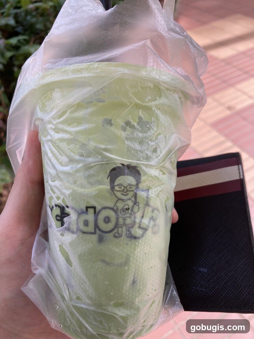 Green Drink in Plastic Bag