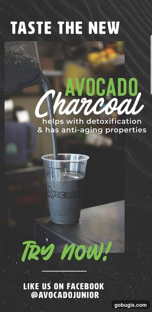 Avocado Charcoal Drink Advertisement