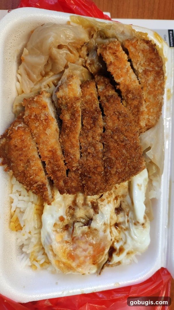 Fried Pork Chop Rice with Egg and Cabbage