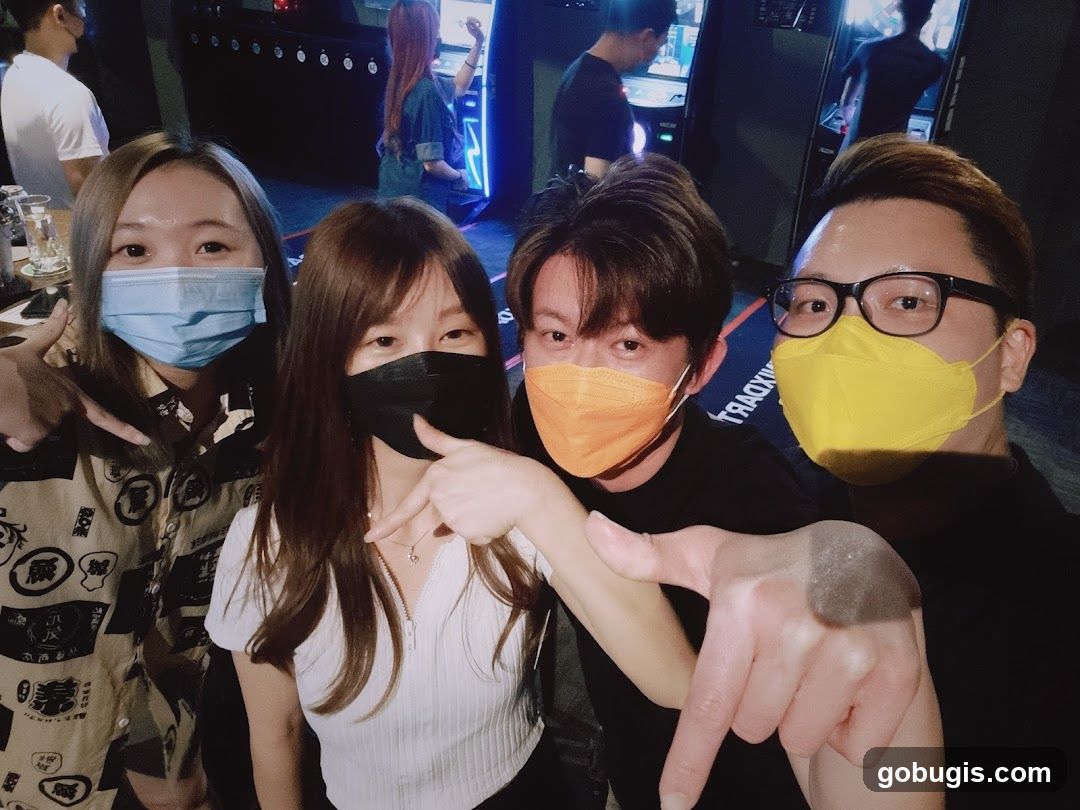 Group of friends at an arcade