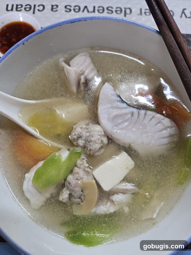 Fish Soup with Meatballs and Tofu