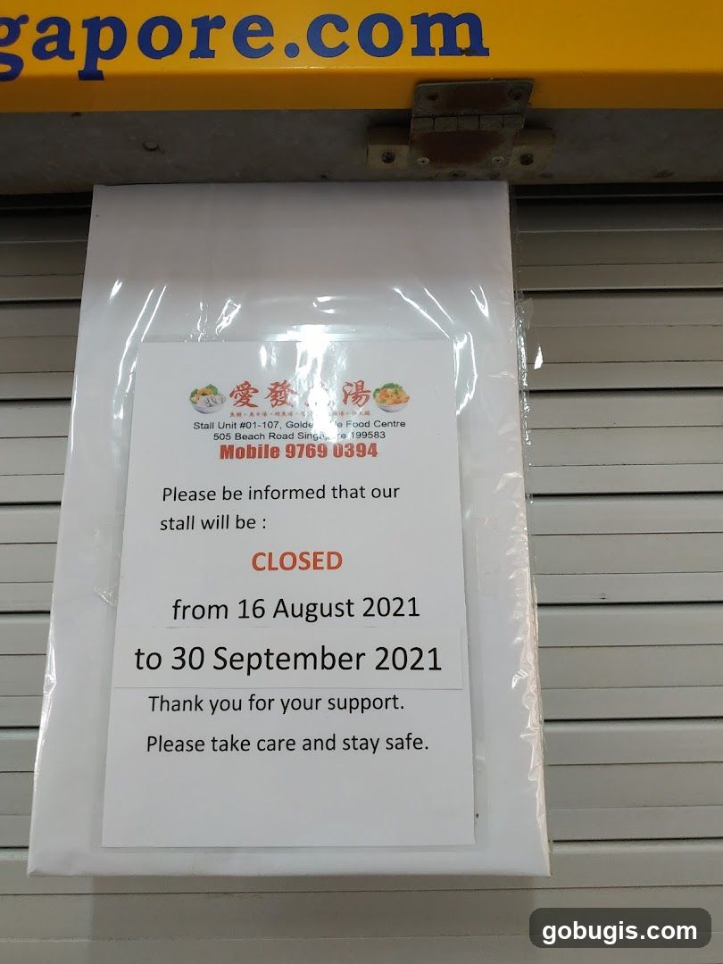 Stall Closed Notice