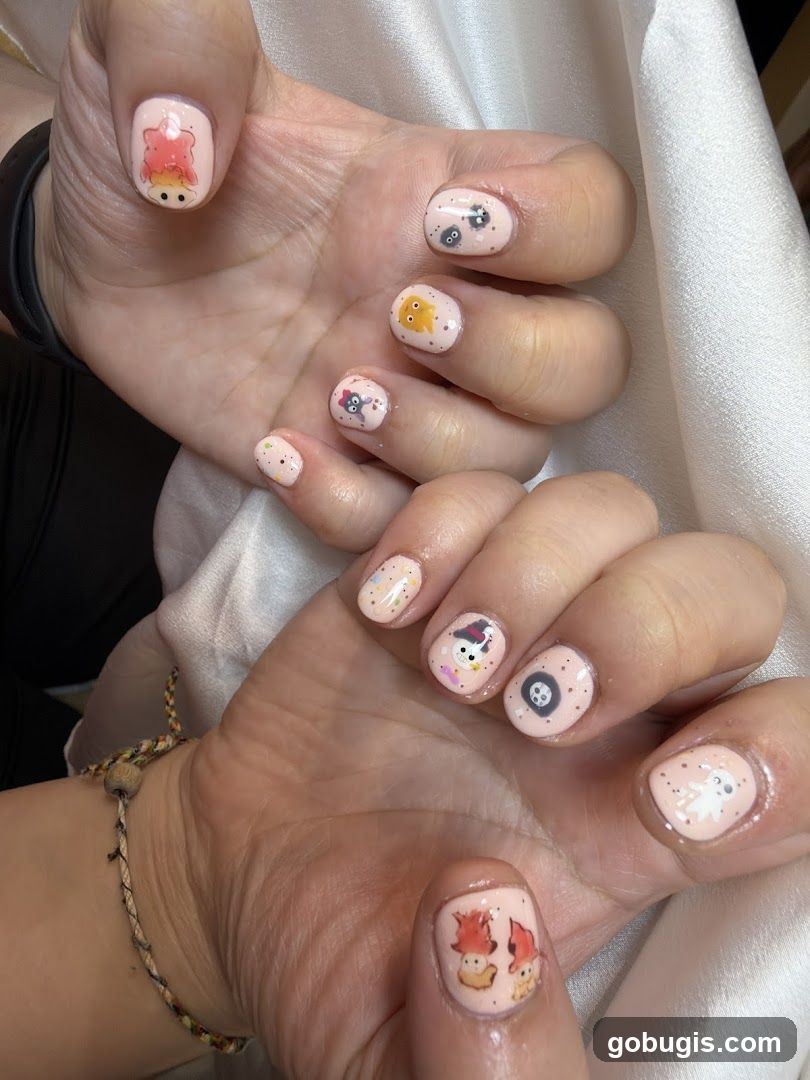 Nails with cartoon characters