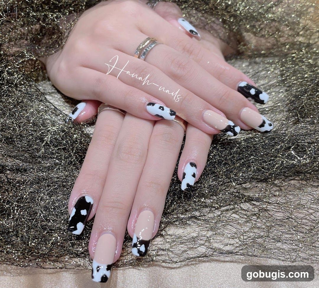 Cow Print Nails
