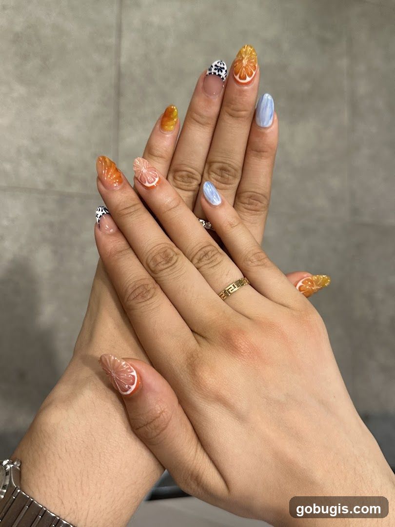 Nails with fruit designs