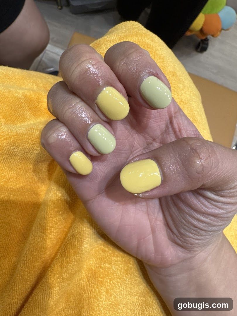 Yellow and Green Ombre Nails