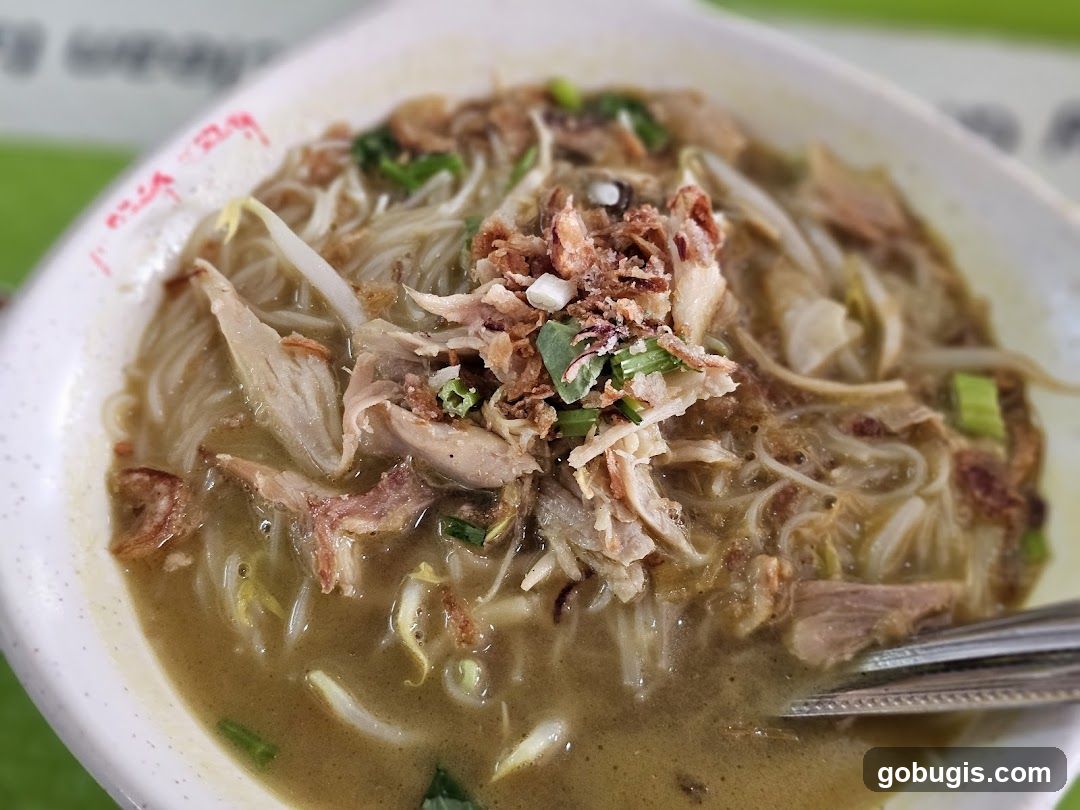 Bowl of Noodles with Shredded Chicken