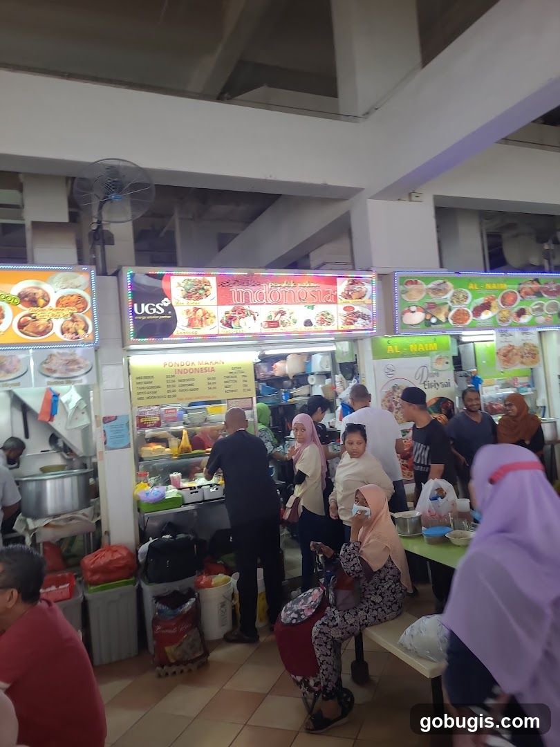 Food stalls in a market