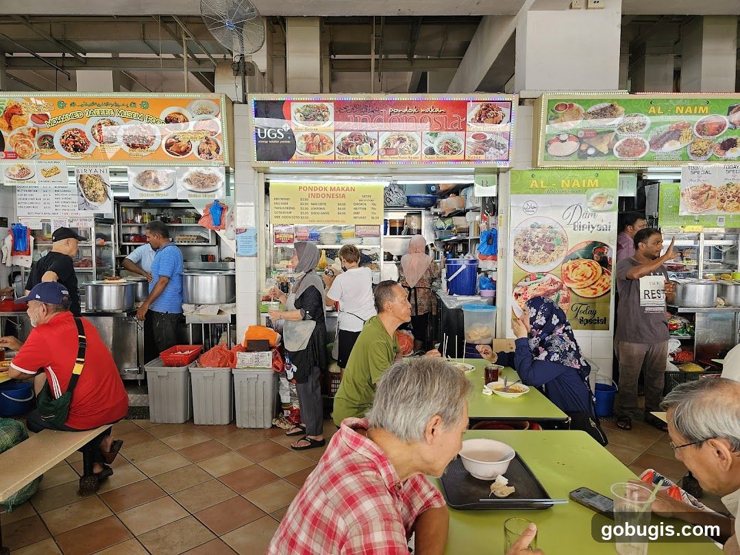 Food stalls in a hawker center