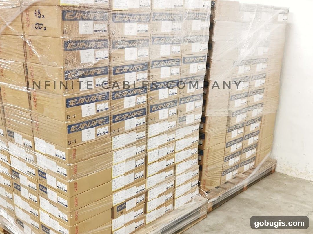 Stacked Boxes of Cables