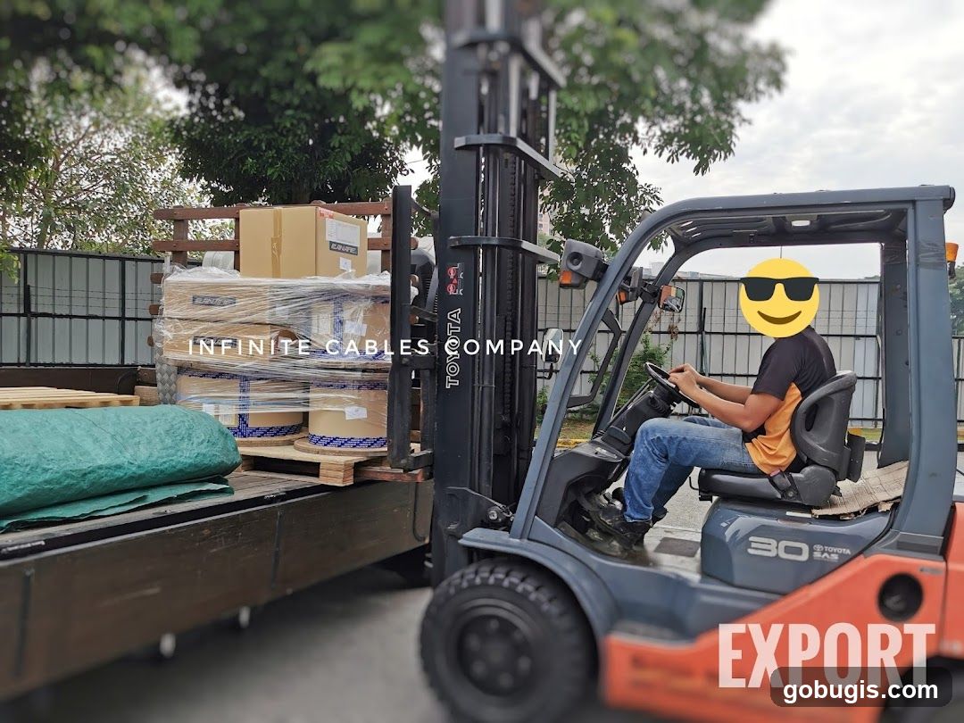 Forklift loading cables for export