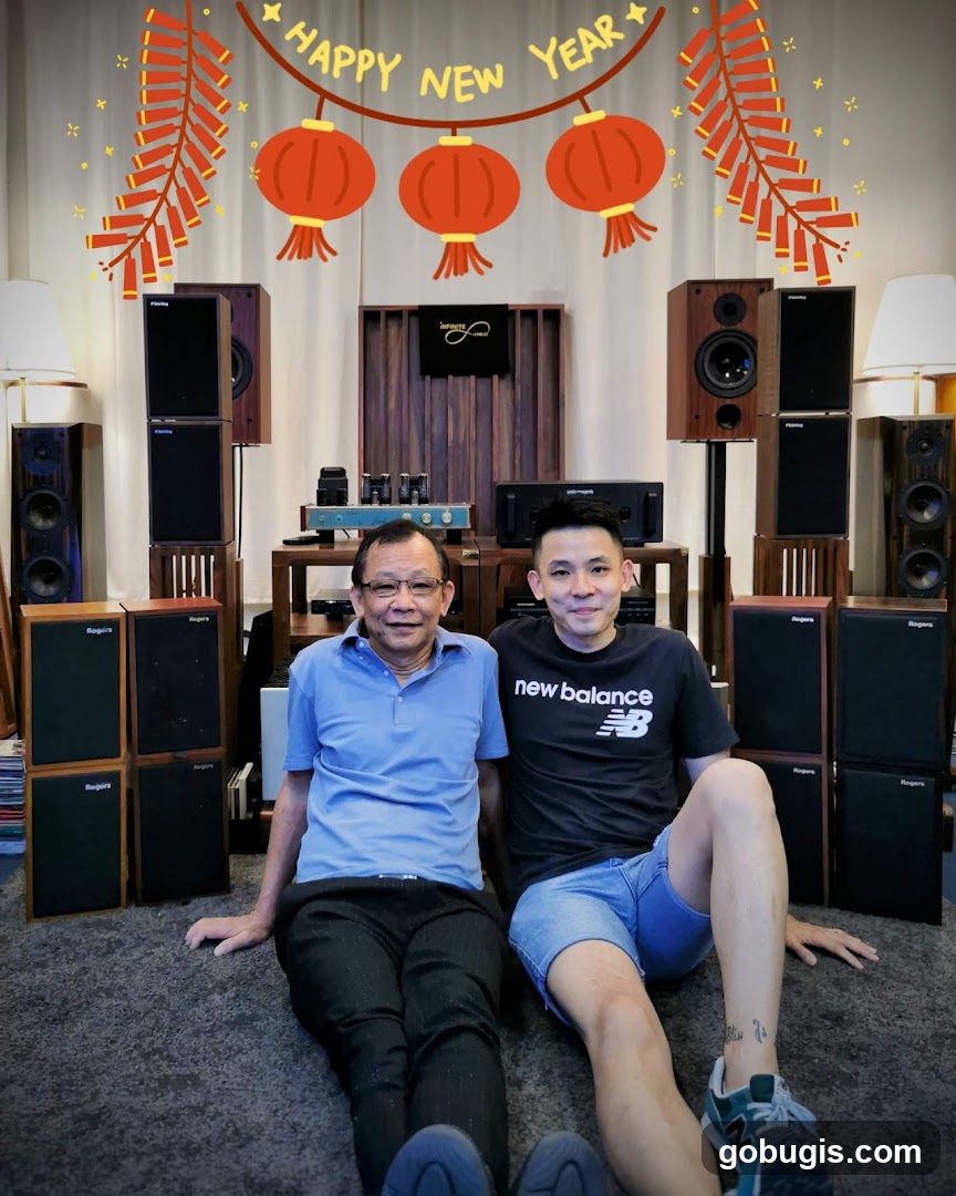 New Year Celebration with Audio Equipment