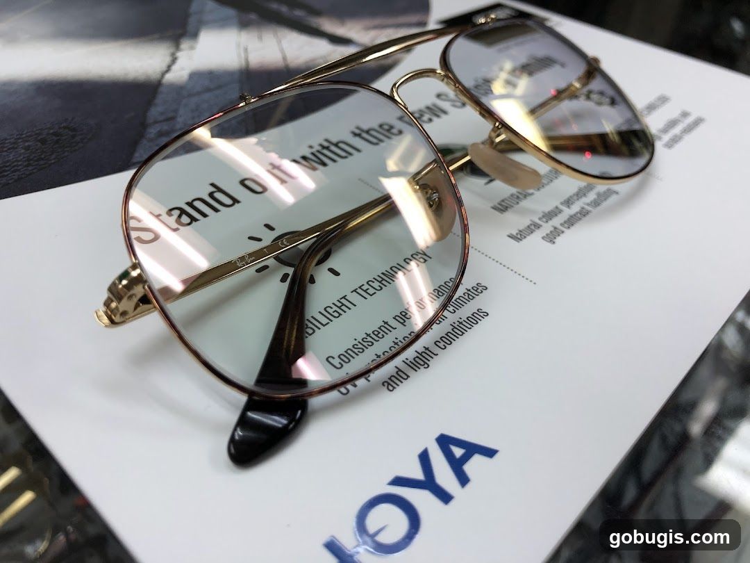 Eyeglasses on a brochure