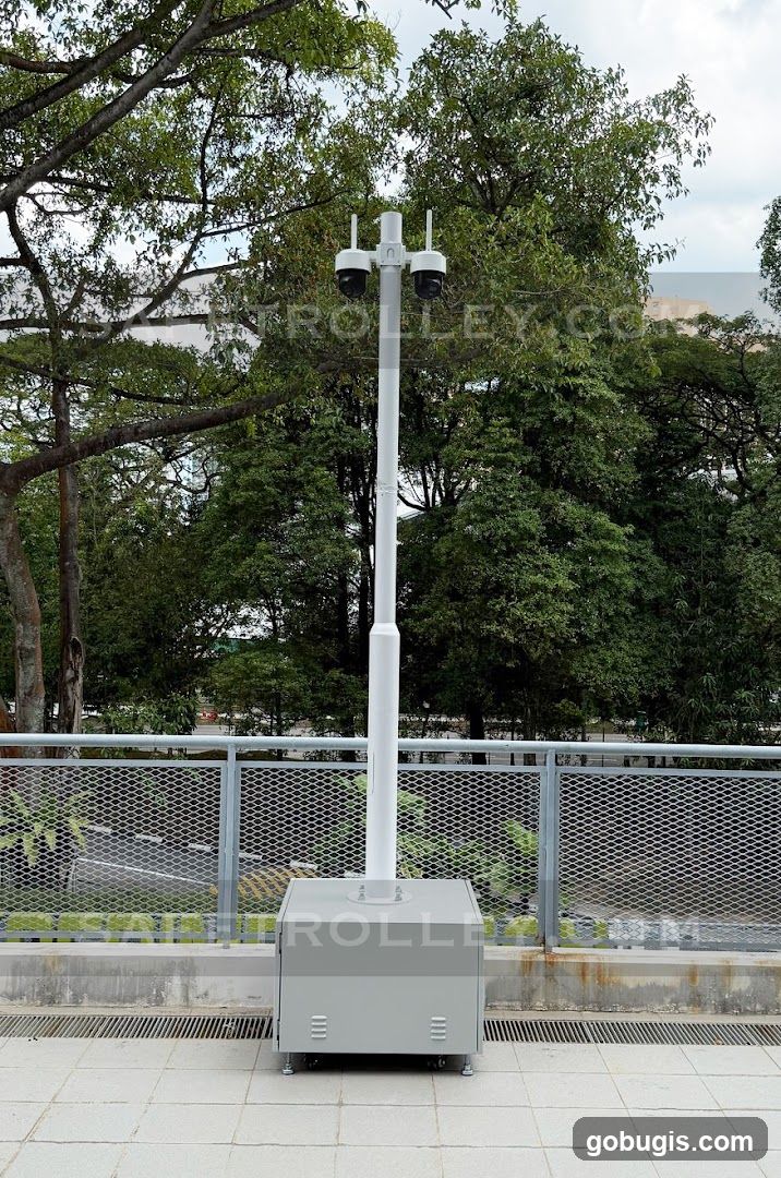 Surveillance pole with cameras