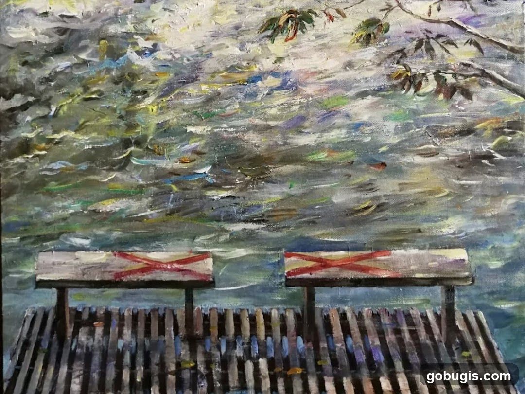 Two benches on a pier