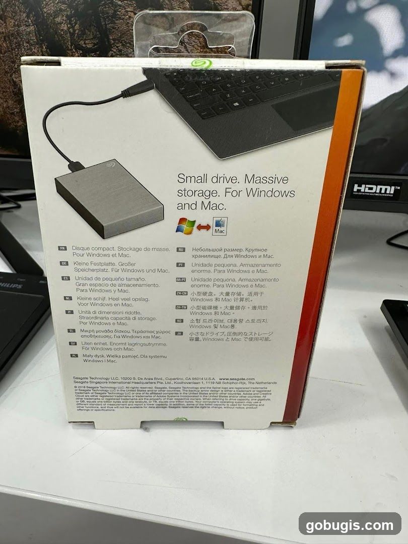 Seagate External Hard Drive Packaging