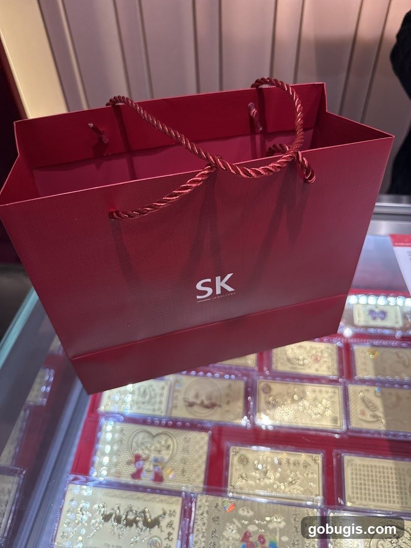 Red Gift Bag with SK Jewellery Logo