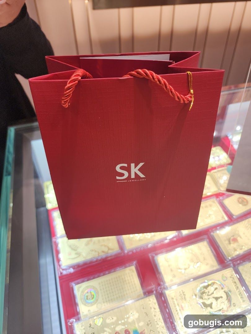 Red Gift Bag with SK Jewellery Logo