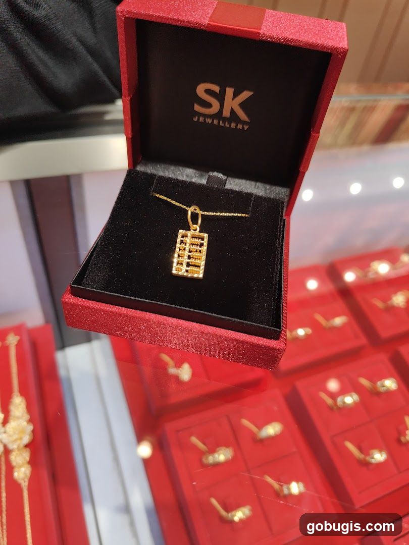 Gold Abacus Pendant in Box