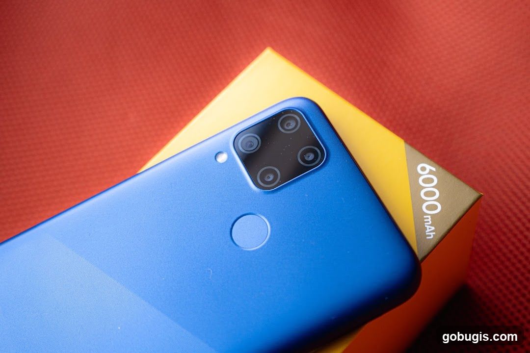 Blue Smartphone with Quad Camera