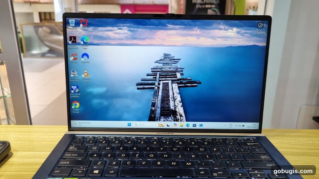 Laptop with Desktop Wallpaper