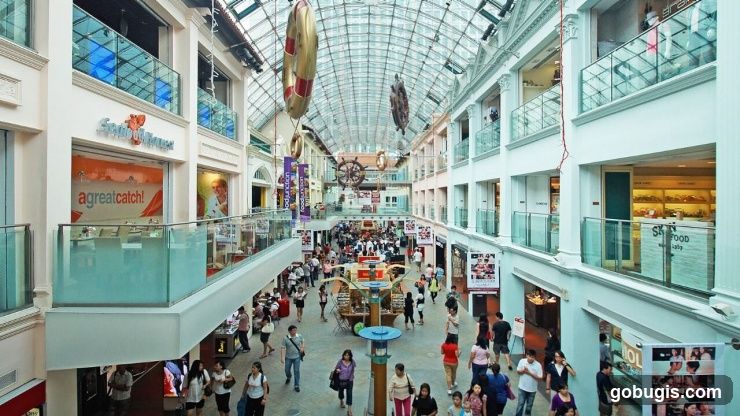 Busy Shopping Mall Interior