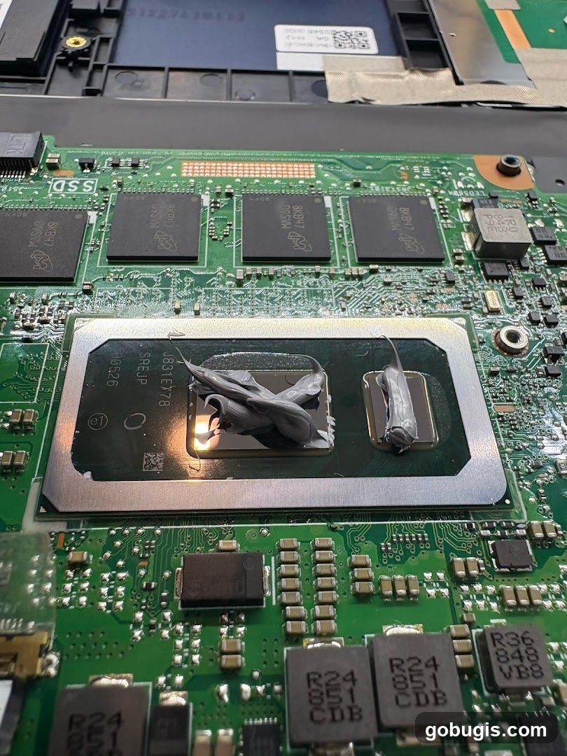 Computer Motherboard with Thermal Paste