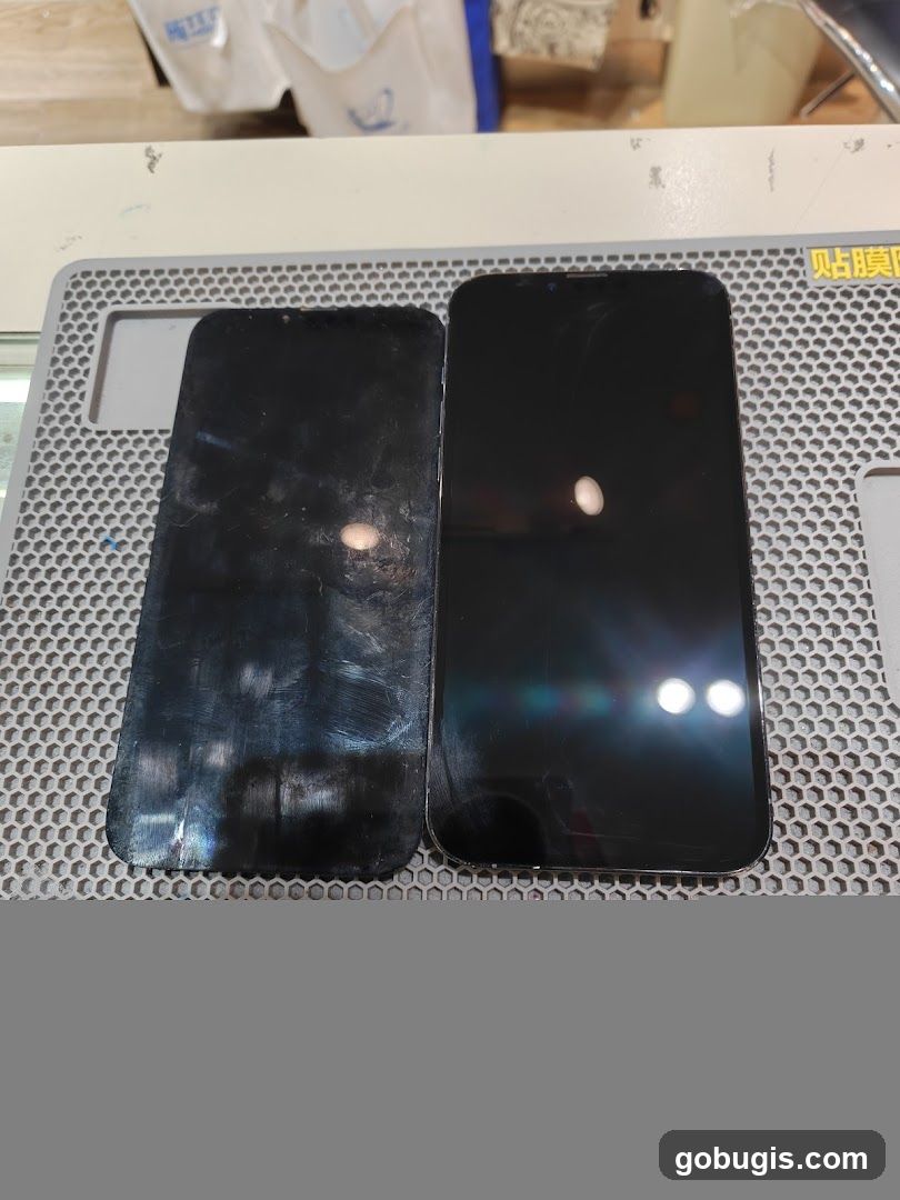Two phone screens