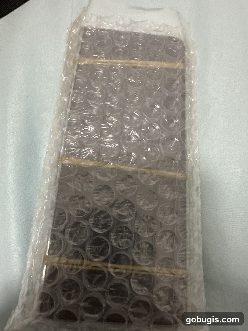 Product wrapped in bubble wrap