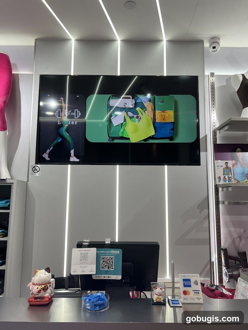 Retail store counter with promotional display