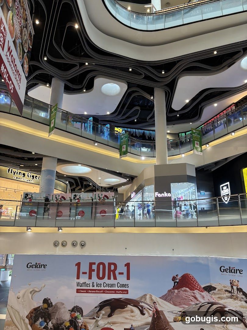 Mall Interior with Promotional Banner