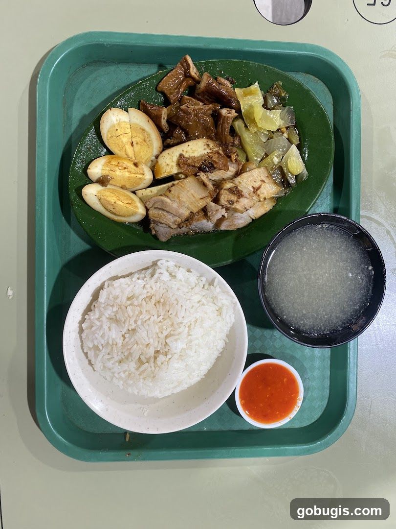 Braised Pork Rice with Egg and Soup