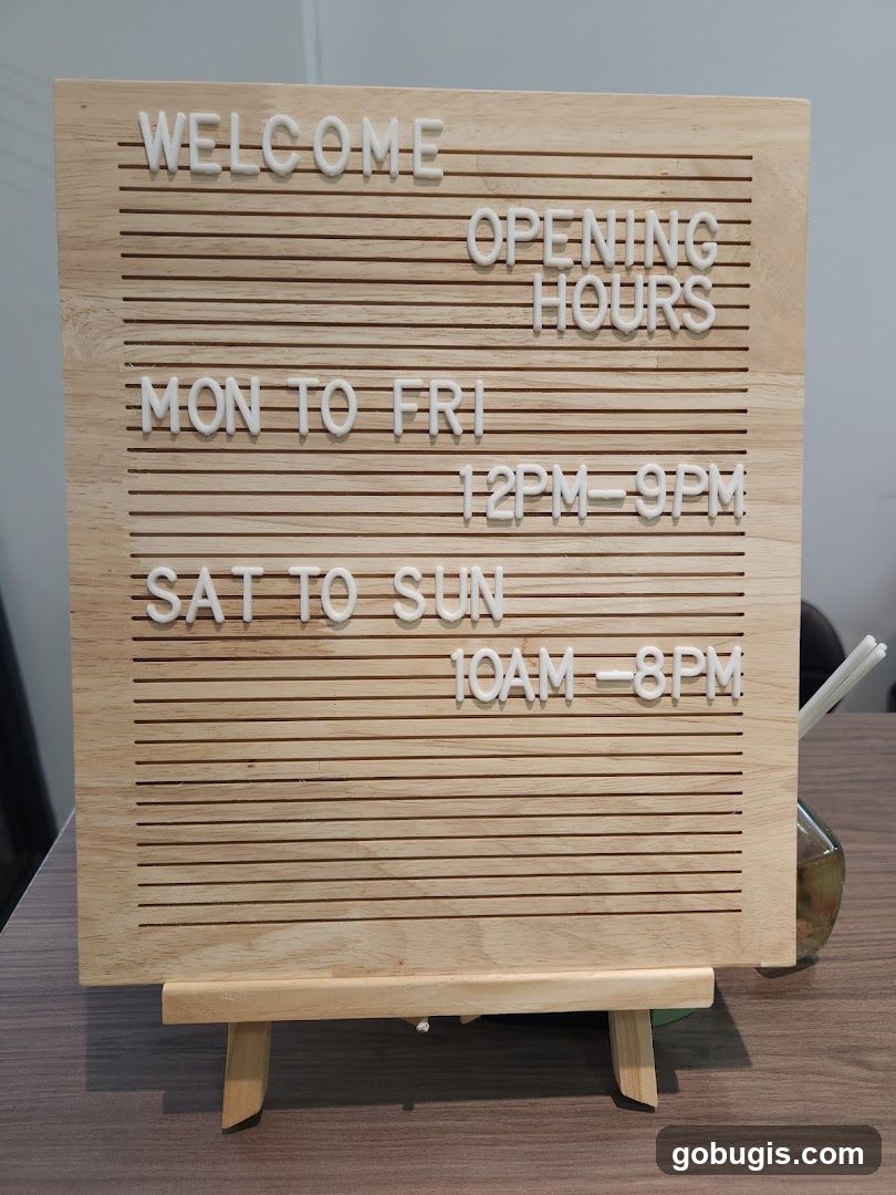 Opening Hours Sign
