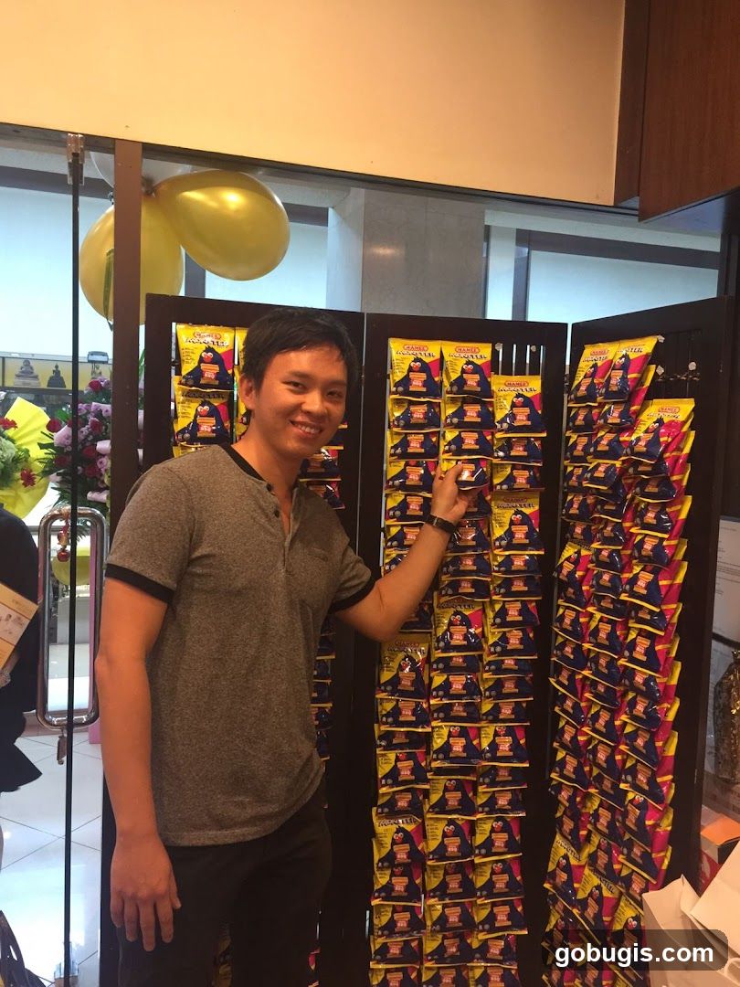 Man with snack display