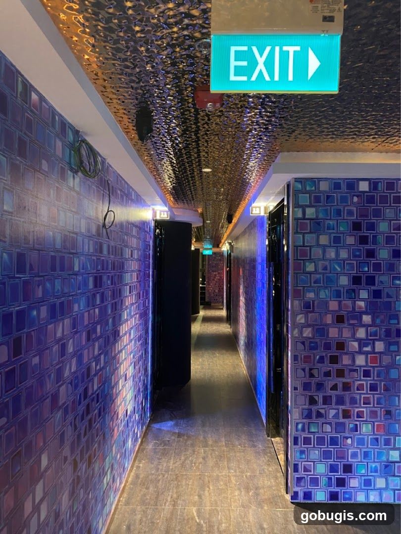 Hallway with Tiled Walls