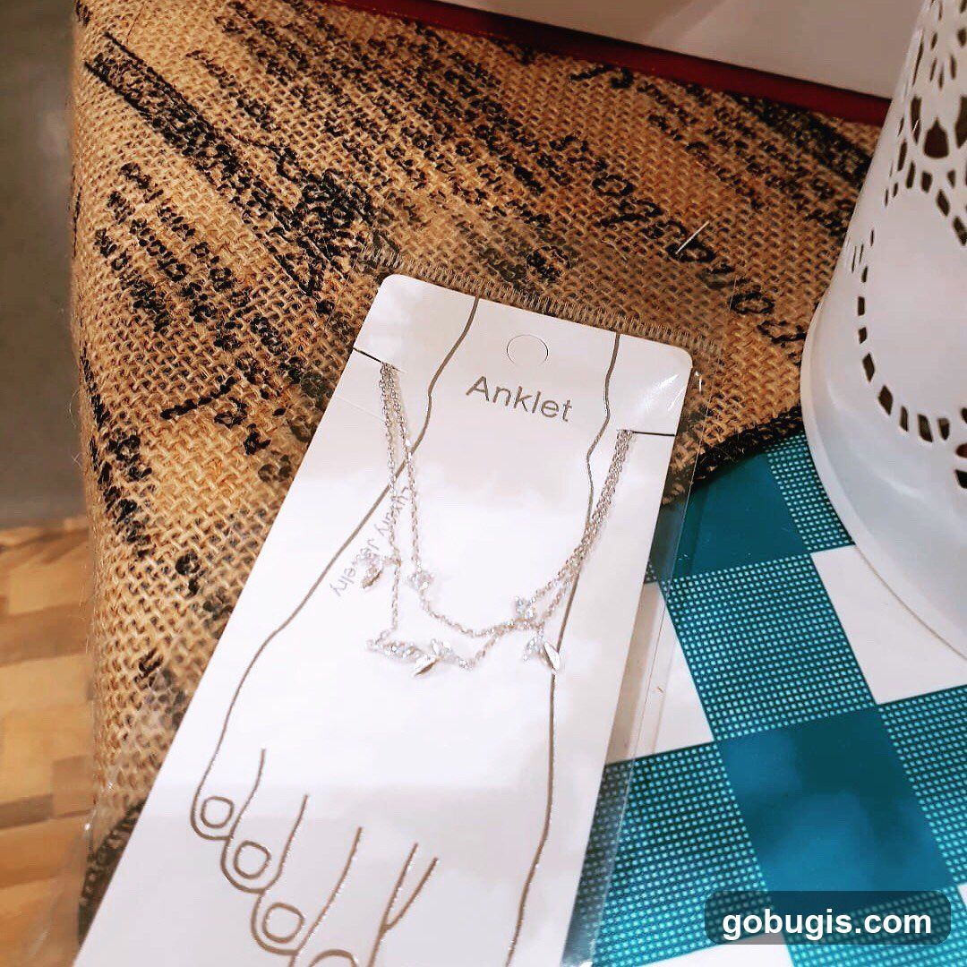 Anklet jewelry on display card