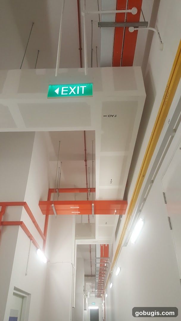 Corridor with Exit Sign