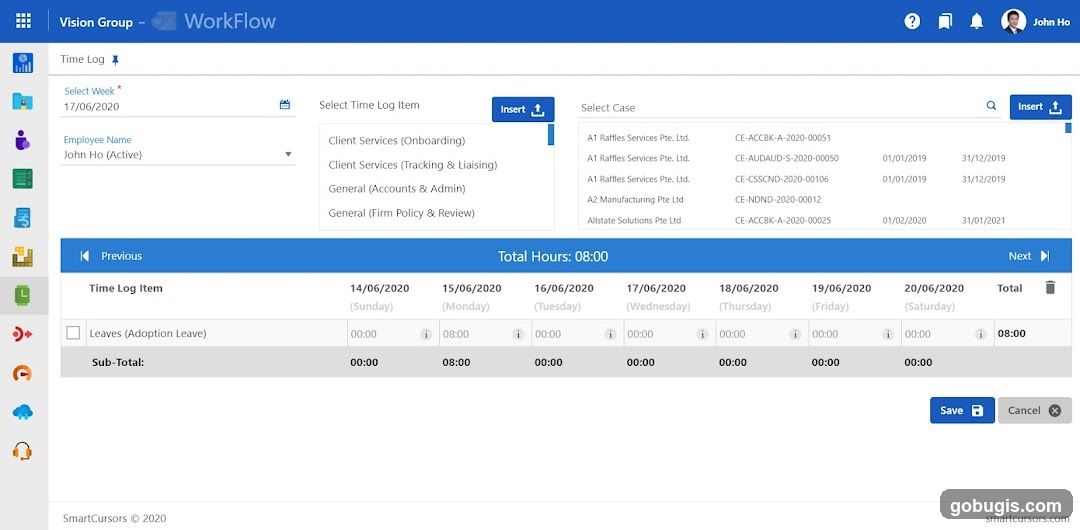 Time Log Workflow