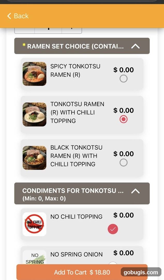Ramen Set Choice