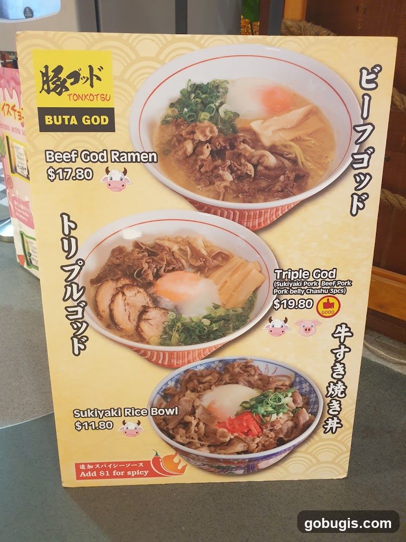 Tonkotsu Buta God Menu