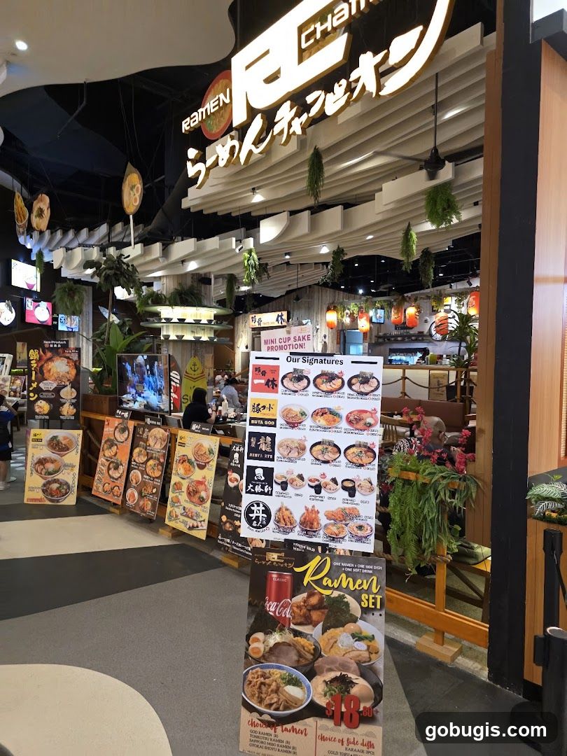 Ramen Restaurant Entrance with Menus